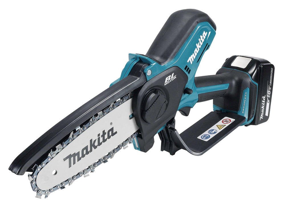MAKITA PACK DUC150Z - Sierra de cadena de mano 18V LXT 150mm + batería + cargador (CASCOS-GUANTES)