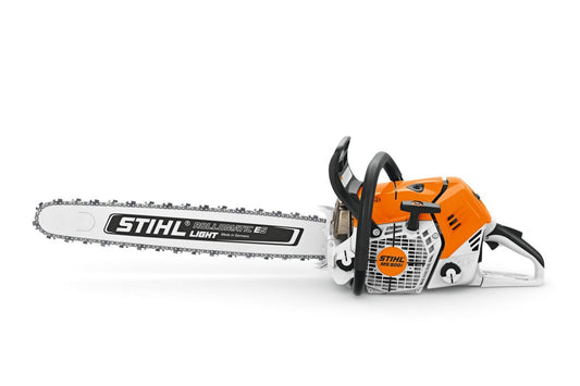 Motosierra de gasolina MS 500i: sierra forestal de alto rendimiento con inyección STIHL para trabajar con madera gruesa (GASOLINA, GUANTES, ACEITE CADENA)
