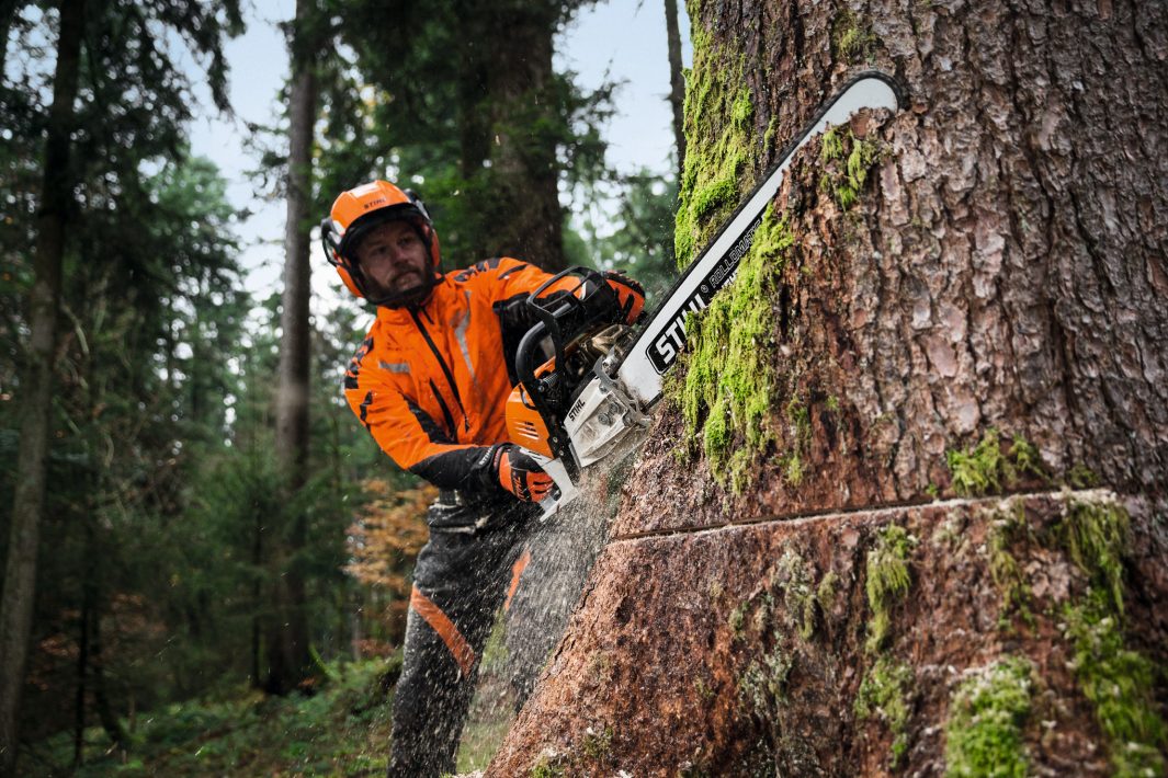 Motosierra de gasolina MS 500i: sierra forestal de alto rendimiento con inyección STIHL para trabajar con madera gruesa (GASOLINA, GUANTES, ACEITE CADENA)